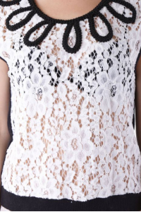 Cristina Gavioli dámsky top bielo čierna Obrázok pre Cristina Gavioli dámsky top bielo čierna